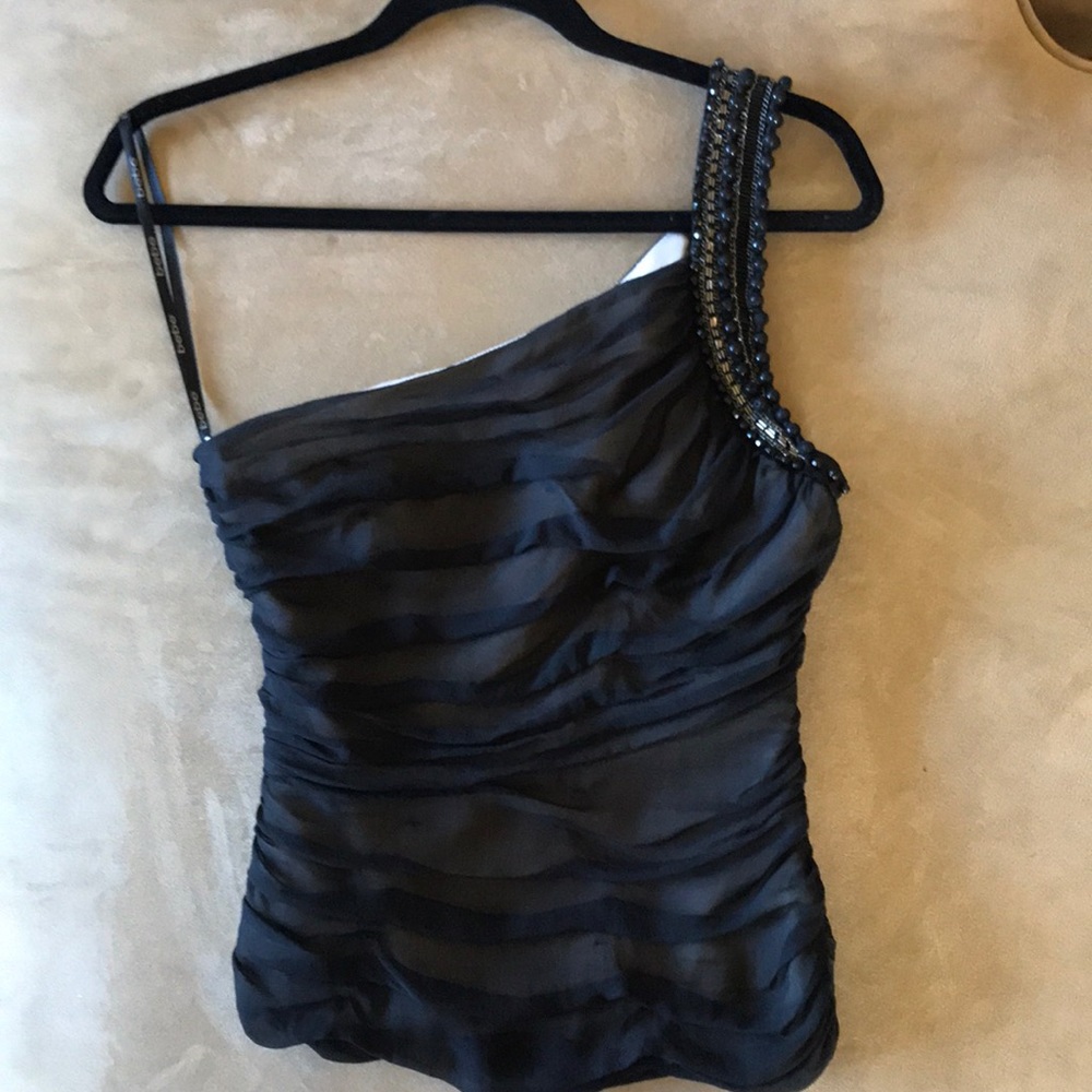 Bebe blouse one shoulder black